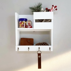 Key holder with shelf and 4 hooks