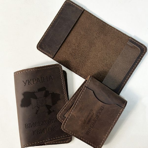 Set of leather covers for military ID, UBD and officer's ID