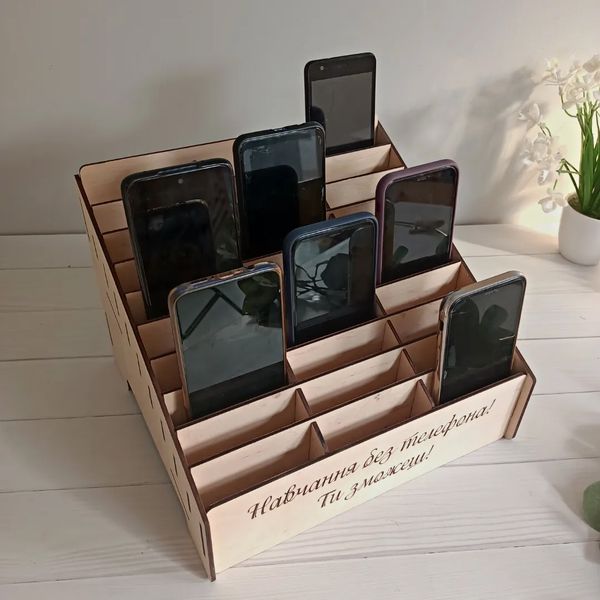 Organizer for phones for school with 30 cells
