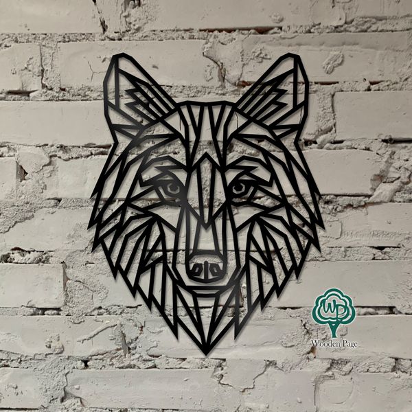 Декоративное панно из дерева на стену "Волк"
