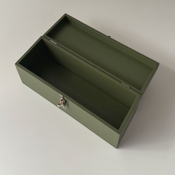 Olive green wedding wine box