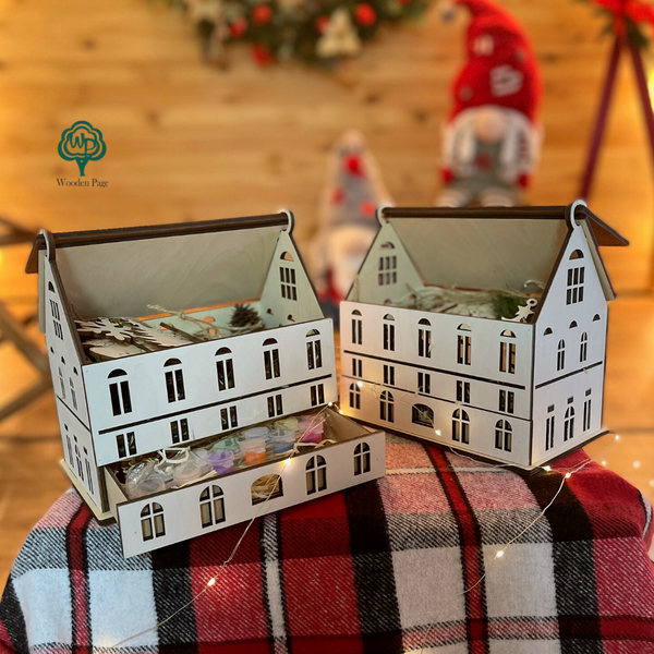 Plywood house as a gift for a child with personalized engraving