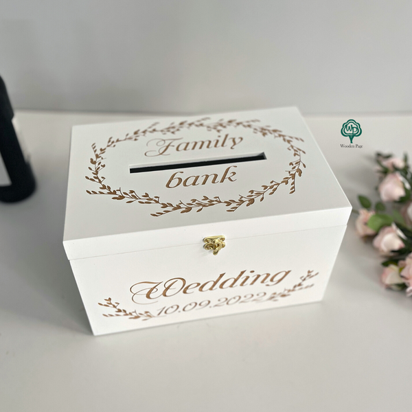 Wedding money box with engraving