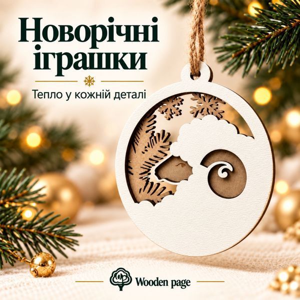 Іграшка на ялинку з овечкою