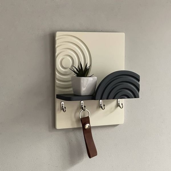 Designer key holder in milky graphite color