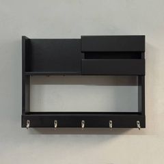 Wooden key holder in black color