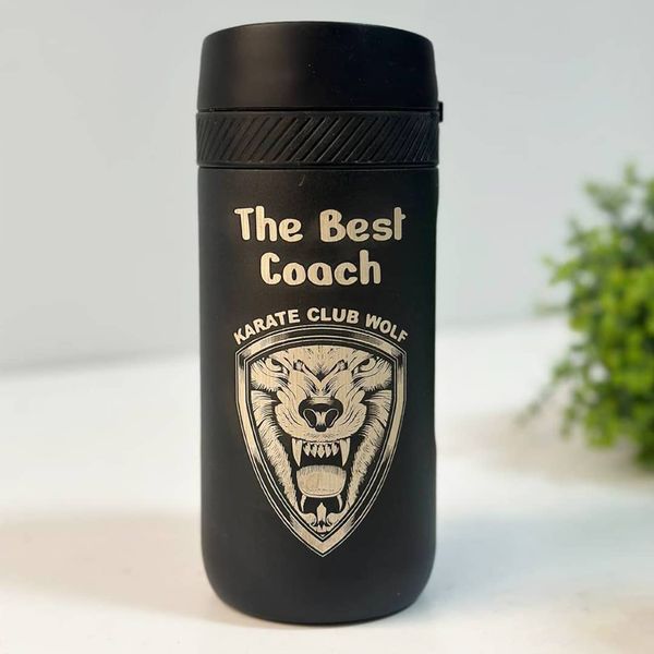 Thermo mug as a gift for a karate trainer