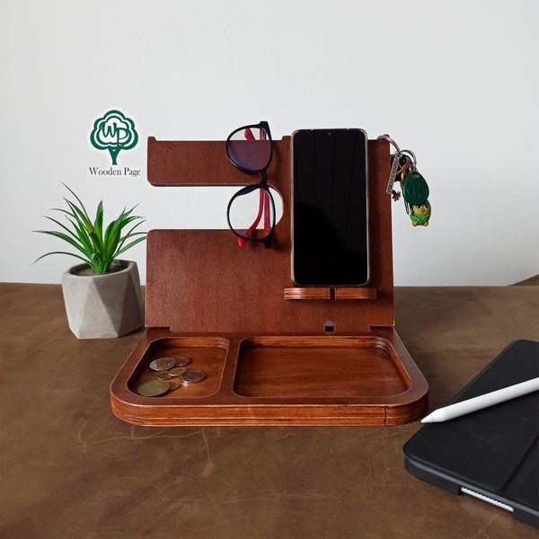Men's desk organizer for small items as a gift