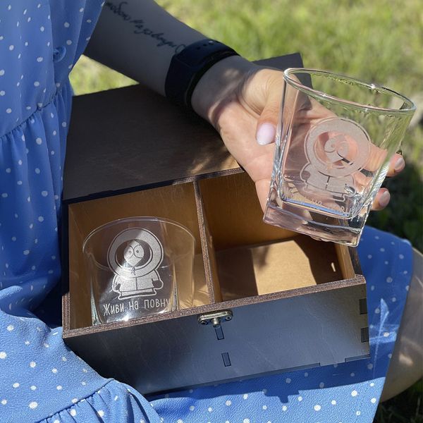 Gift set of glasses with interesting engraving