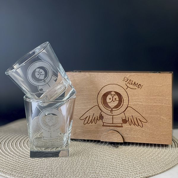 Gift set of glasses with interesting engraving