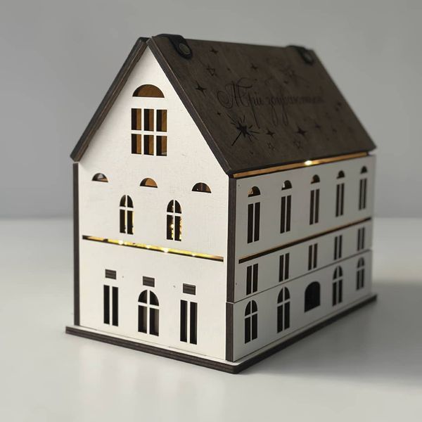 Wooden House Shaped Pencil Organizer for Gift