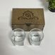 Gift set of whiskey glasses with engraving in a wooden box