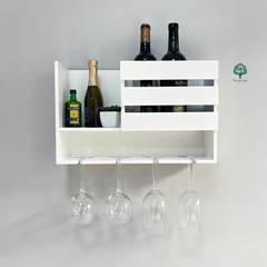Wall shelf for glasses and wine in white color Lounge