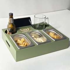 Tray for beer and snacks with engraving "Beer First Aid Kit"