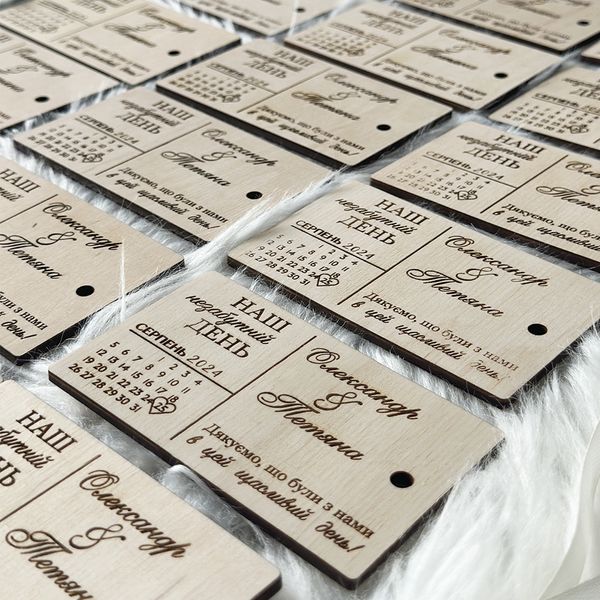 Wooden magnets, gifts for wedding guests