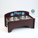 Bowls on a wooden stand for dogs