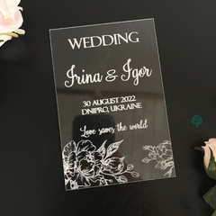 Acrylic wedding invitations