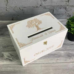 Скринька для грошей на весілля з індивідуальним гравіюванням