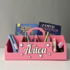 Pencil stand for pens stationery made of wood tabletop