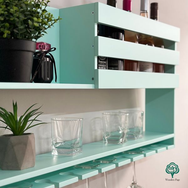 Wine shelf in turquoise color Maxi Glory