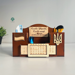 Desk organizer with calendar in Ukrainian style