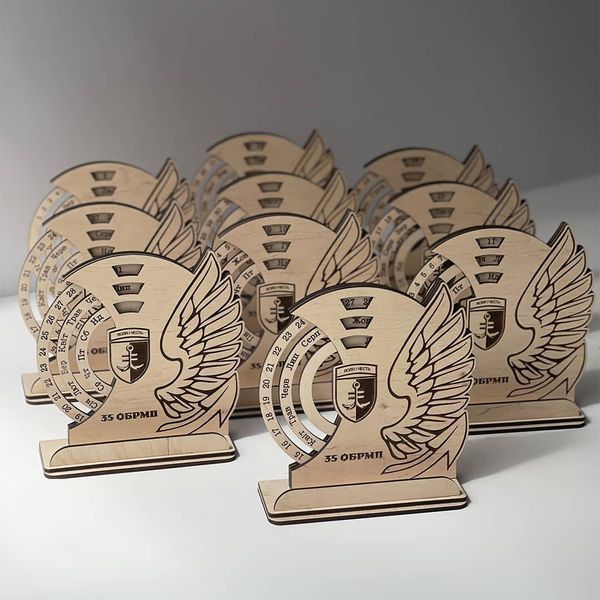 Eternal wooden calendar as a gift for a military man