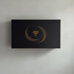 Black Wi-Fi router shelf
