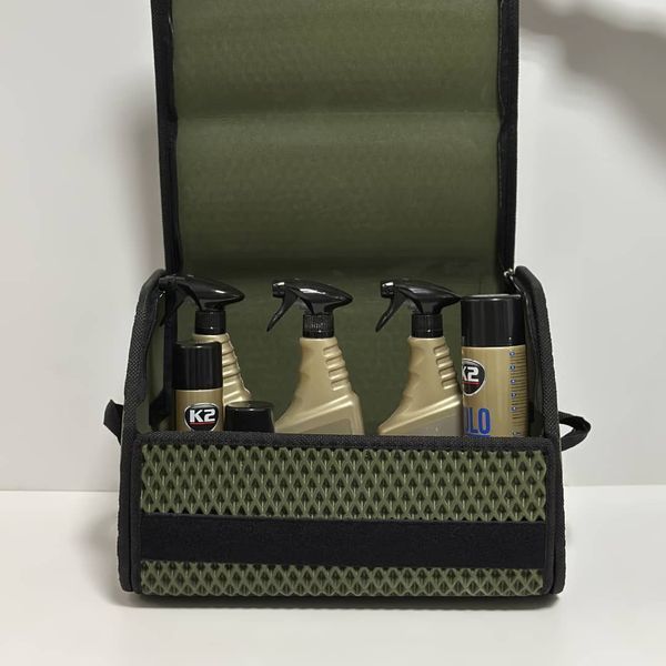 Automotive chemicals set "Expert" 2 with organizer khaki color