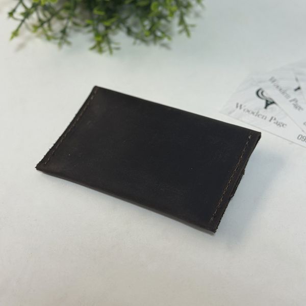 Leather business card holder with engraving