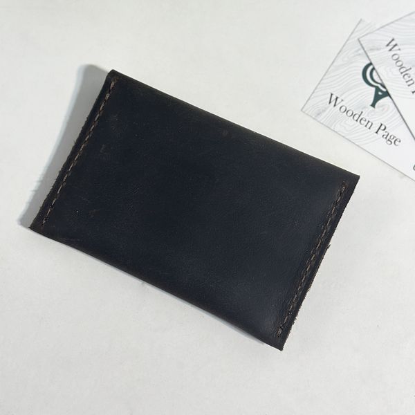 Leather business card holder with engraving