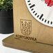 Wooden table clock with logo