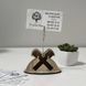 Wooden business card stand with custom logo