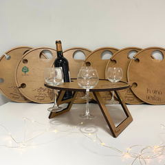 Wine table with name engraving, corporate gift