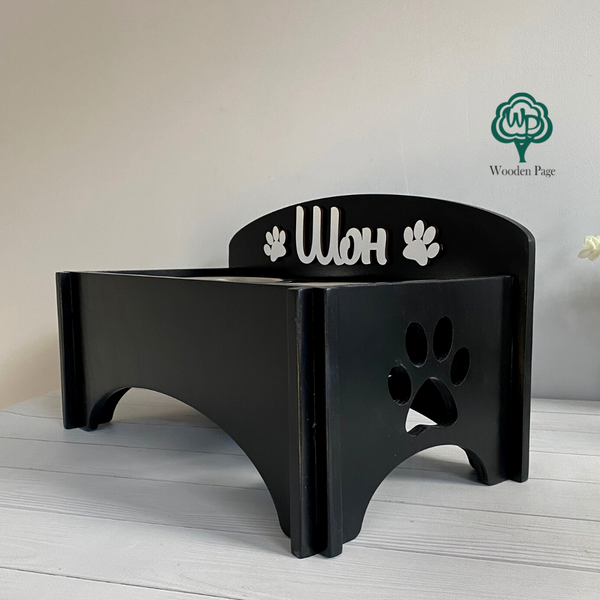 Іменна підставка для собаки у чорному кольорі Fred