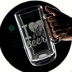 Beer glass with an inscription for a gift