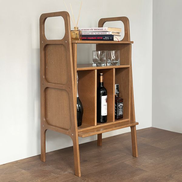 Wooden rack for alcohol, glasses and small items