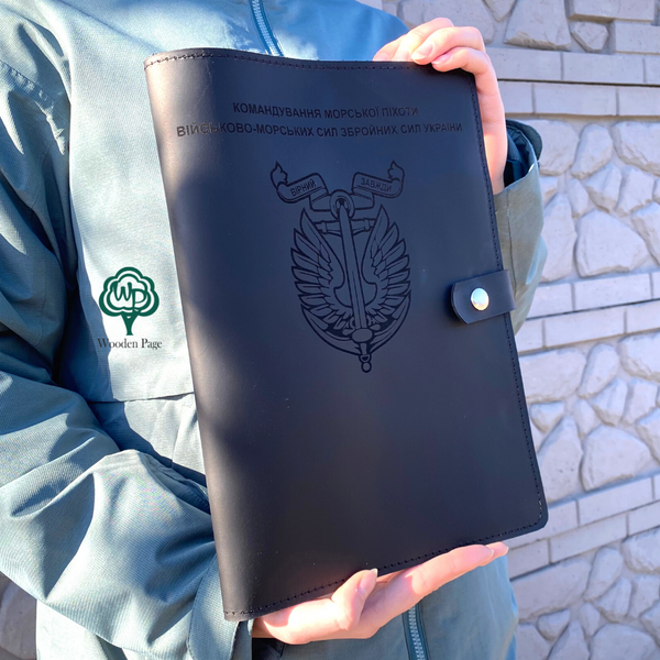 Leather folder for marine documents, folder for seaman's documents