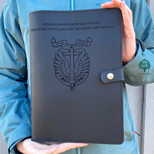 Leather folder for marine documents, folder for seaman's documents