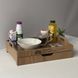 Wooden tray with handles and pull-out drawer with your logo