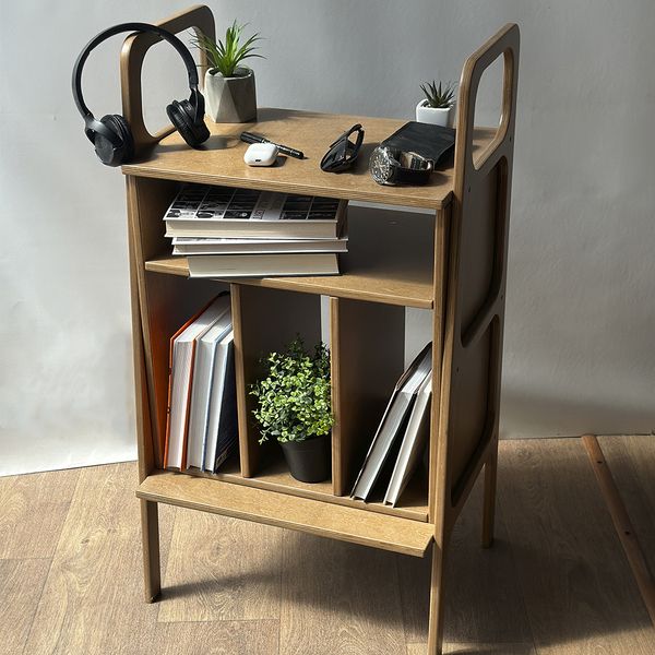 Rack for books and small items made of wood