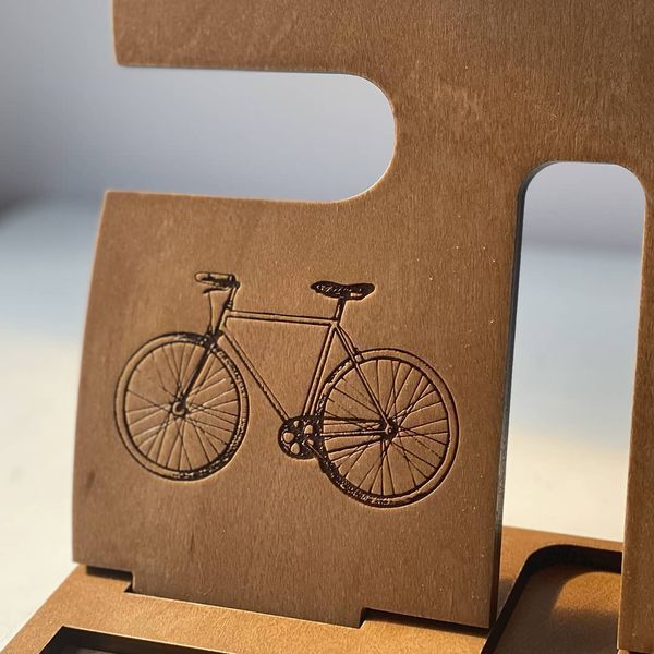 Desk organizer with interesting engraving as a gift for a man