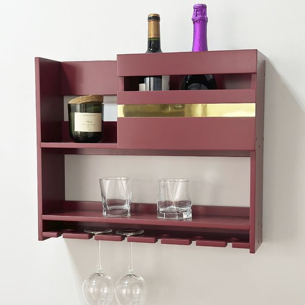 Designer shelf for wine and glasses Glory