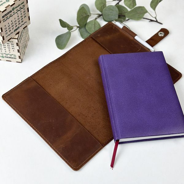 Leather cover for work diary A5 with logo