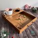 Wooden tray with handles