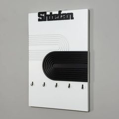 Designer textured key holder for shield with name