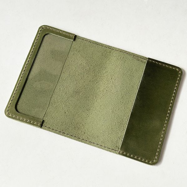 Leather cover for military ID with double-sided engraving