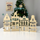 New Year's town made of wooden houses