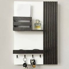Designer wooden key holder on a shield
