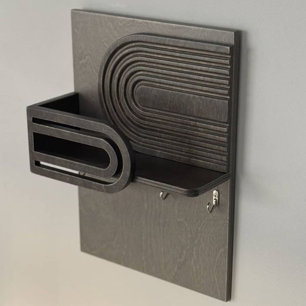Designer wall key holder in dark colors