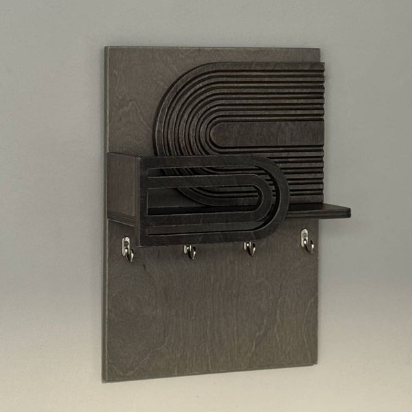 Designer wall key holder in dark colors